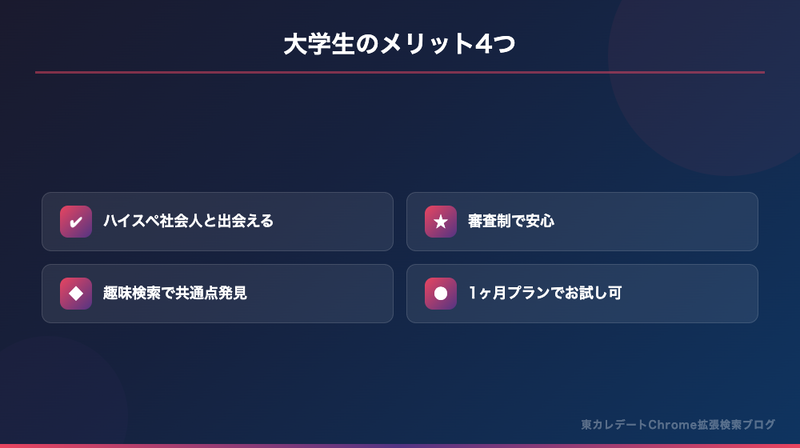 大学生のメリット4つ