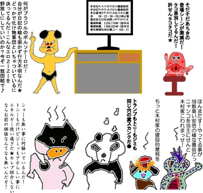 ブラジルのコロナ感染者まだ発表無いけど何か有ったんちゃうか もうハチャメチャになってるとか アントニオ木村ｊｒ ｚｉｚｉの何でも有り絵日記
