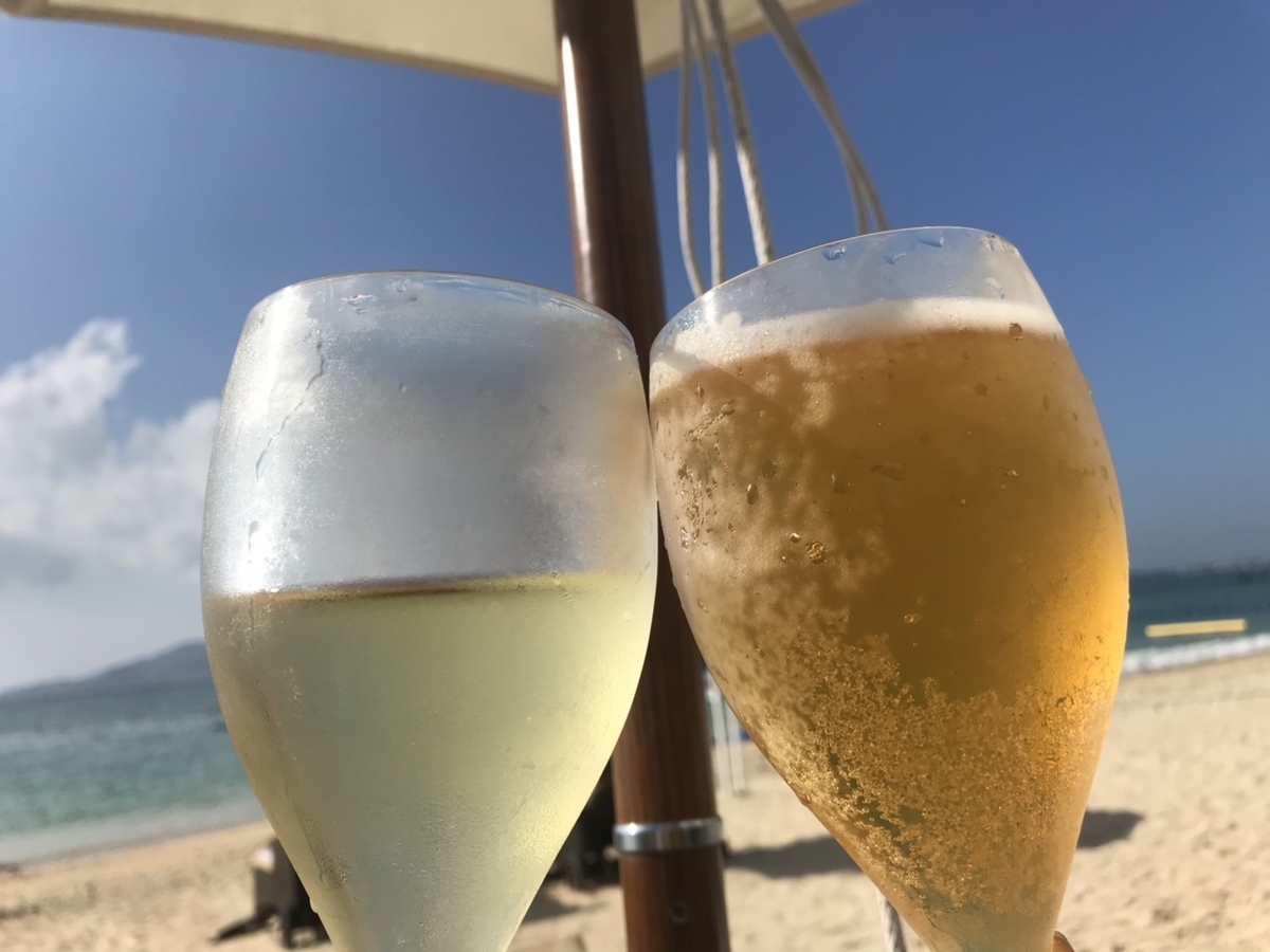 白ワイン&オリオンビール in ザ・リッツ・カールトン沖縄