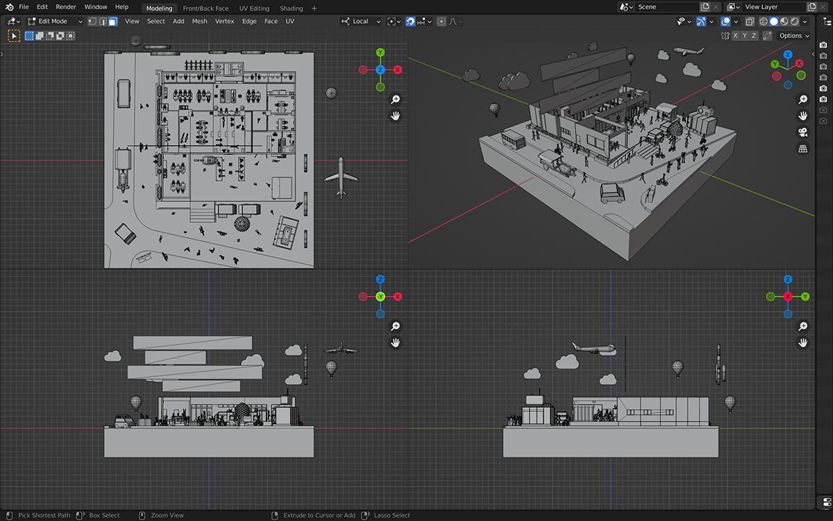 Blenderでの「チャレンジ石垣島」3Dモデリング