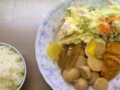 [ごはん]巾着袋(切干し)、ポテトサラダ