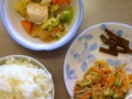 [ごはん]カレー南蛮漬、厚揚げの煮付