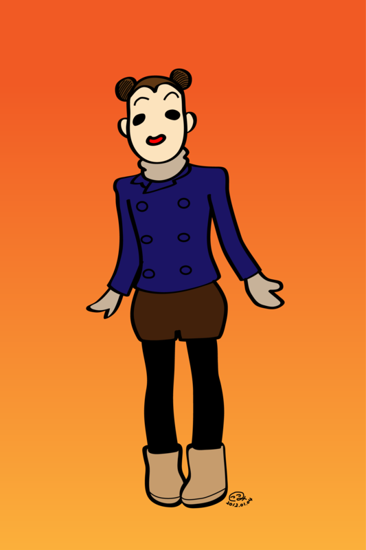 ショートパンツに黒いタイツの女の子