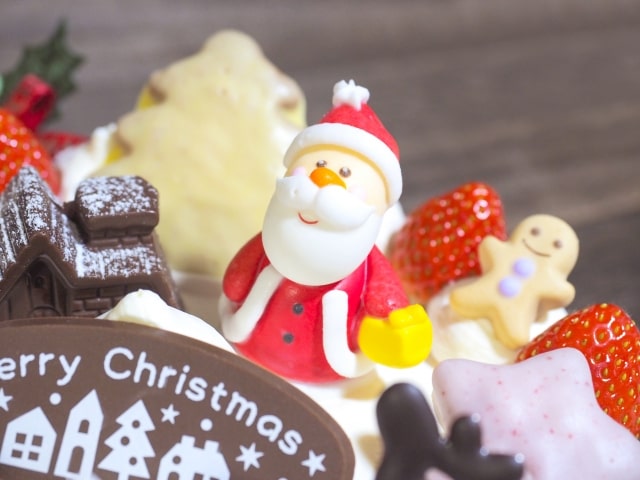 【限定】クリスマス★サンタ中★ケーキ★未使用品★ クリスマス☆ケーキ☆砂糖菓子☆サンタ