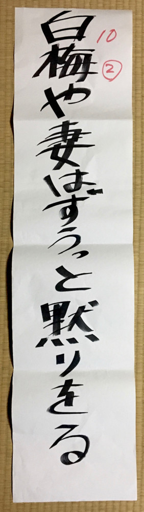 白梅や妻はずうっと黙りをる