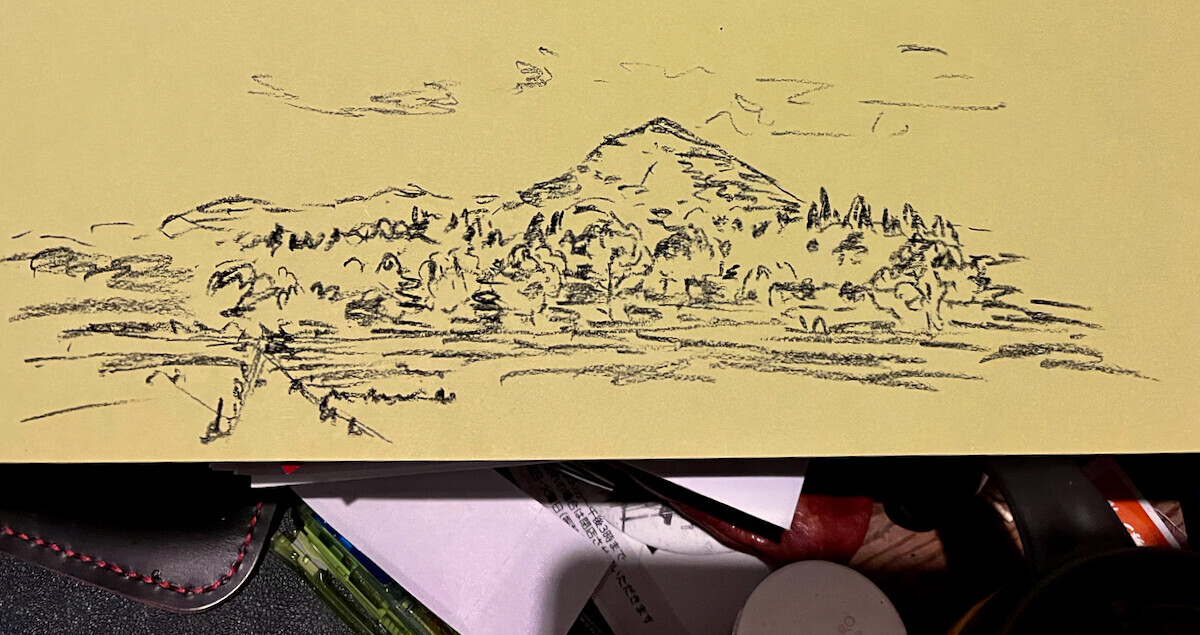 油絵冠雪伊吹山 71 伊吹山の絵と今は無いスキー場