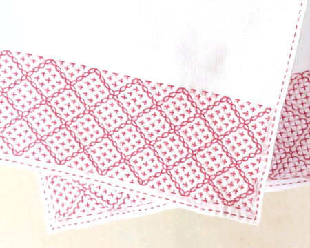 十字花刺しアレンジ“ビスケット柄”の刺し子トルション - 色