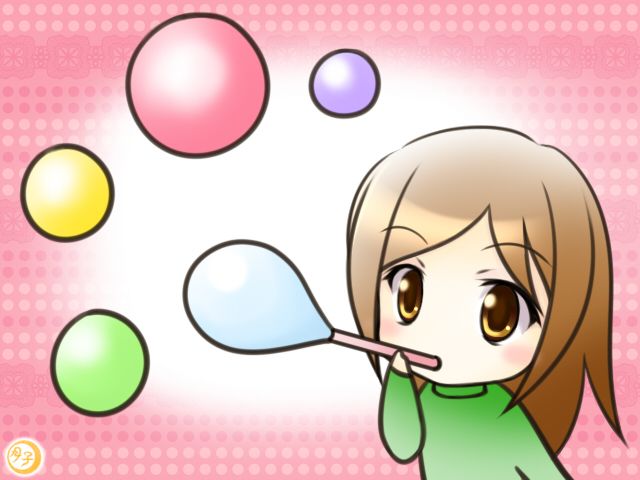 ADHD イラスト 月子とシャボン玉