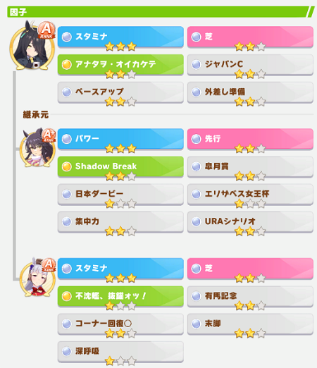 スタ6パワ3マンハッタンカフェの継承情報
