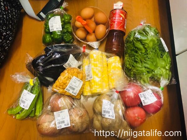 長岡なじらーて夏野菜どっさり買った！