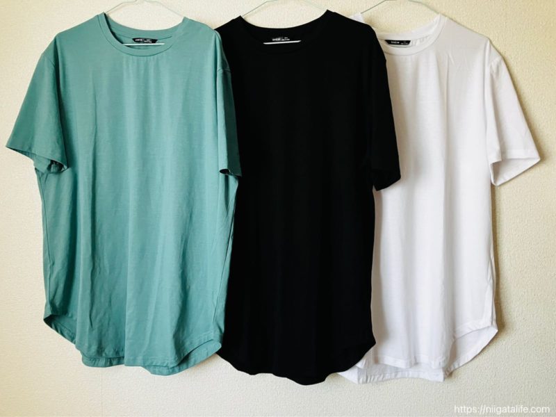 SHEIN購入品：メンズTシャツ3枚セット