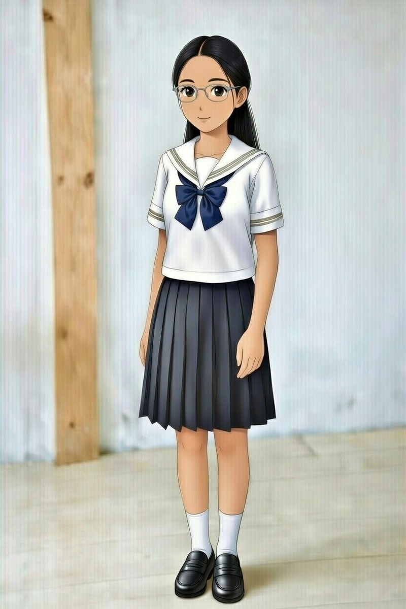 クラスの男子と帰るカワニシさん。
