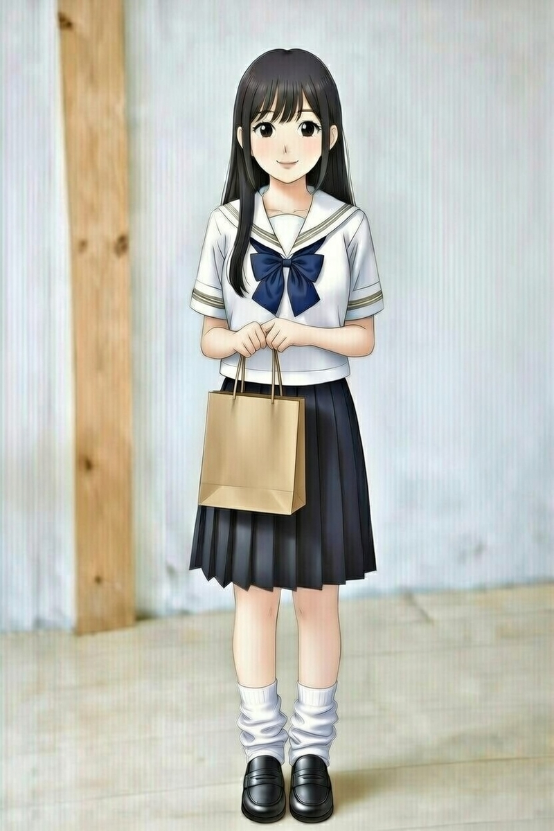 紙袋の中に服を入れて持ってきたモリモトさん