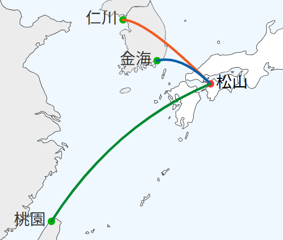 松山空港　路線図