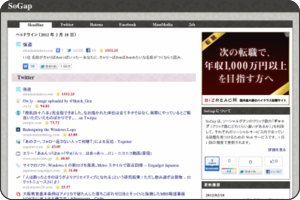 SoGap - ソーシャルサービス内で尖った話題を探す