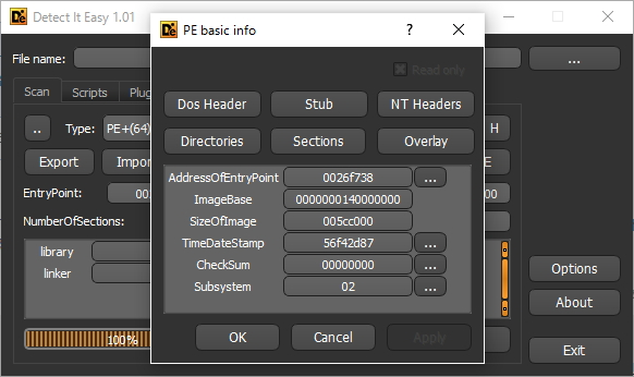 実行ファイルの種類や内容を解析・識別できるポータブルアプリ「Detect It Easy」 - TT Security Tools