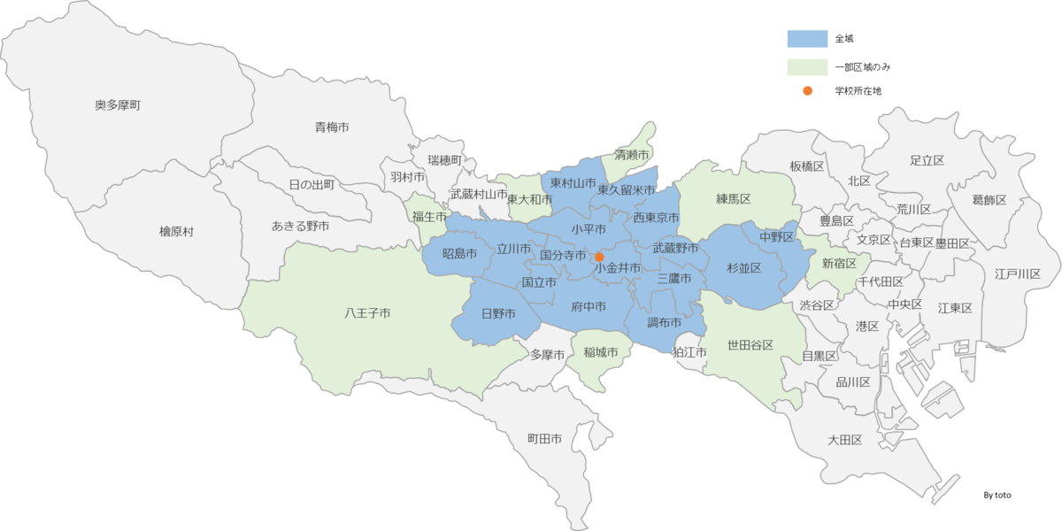 東京学芸大学附属小金井小学校の居住地域
