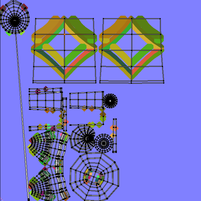 全体UVmapにベイクして失敗した画像