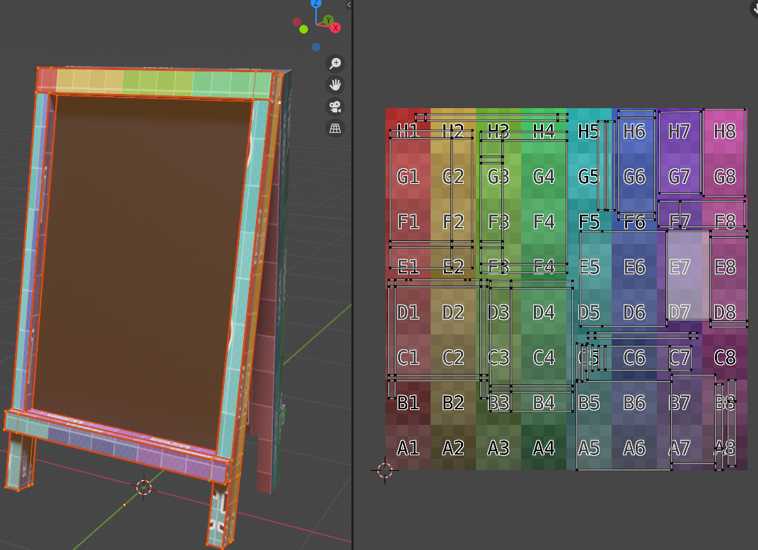 UV展開後再配置した時の画像