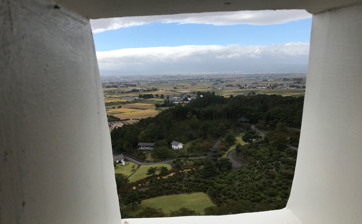 会津の巨大観音からの眺め