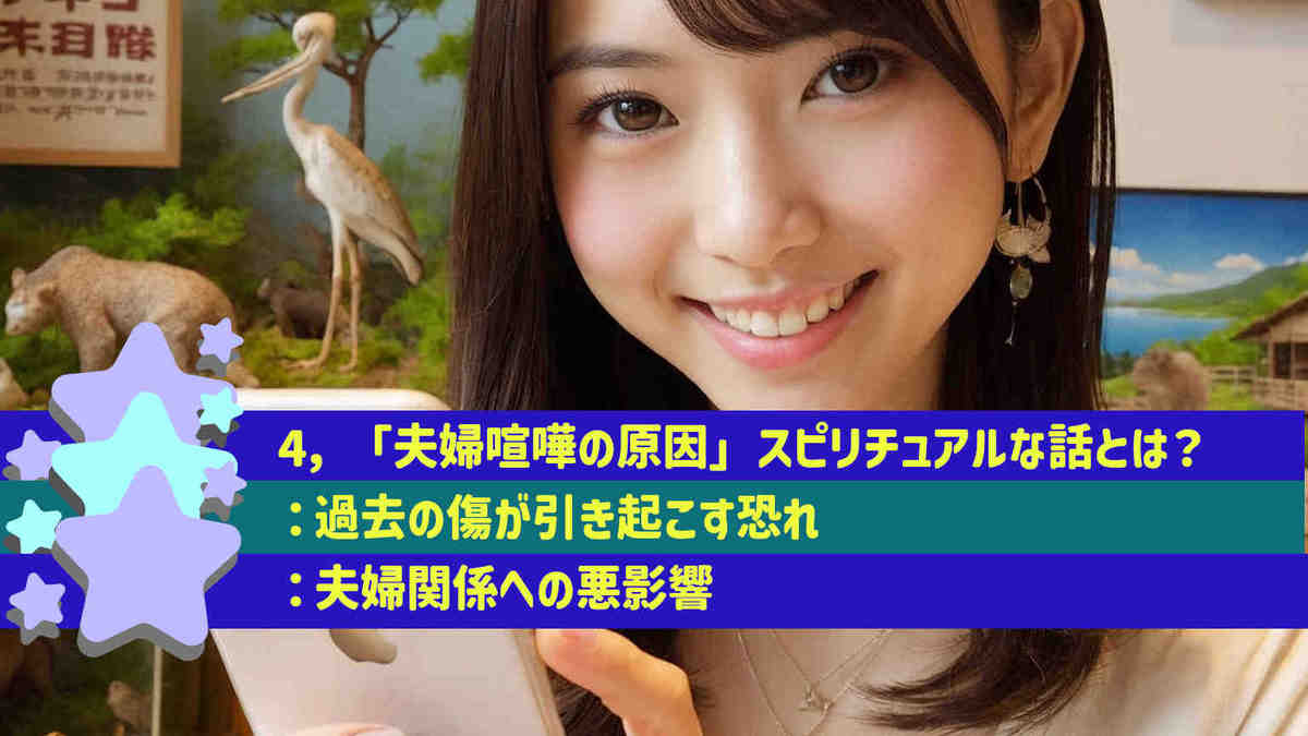 4,「夫婦喧嘩の原因」スピリチュアルな話とは?:過去の傷が引き起こす恐れ:夫婦関係への悪影響