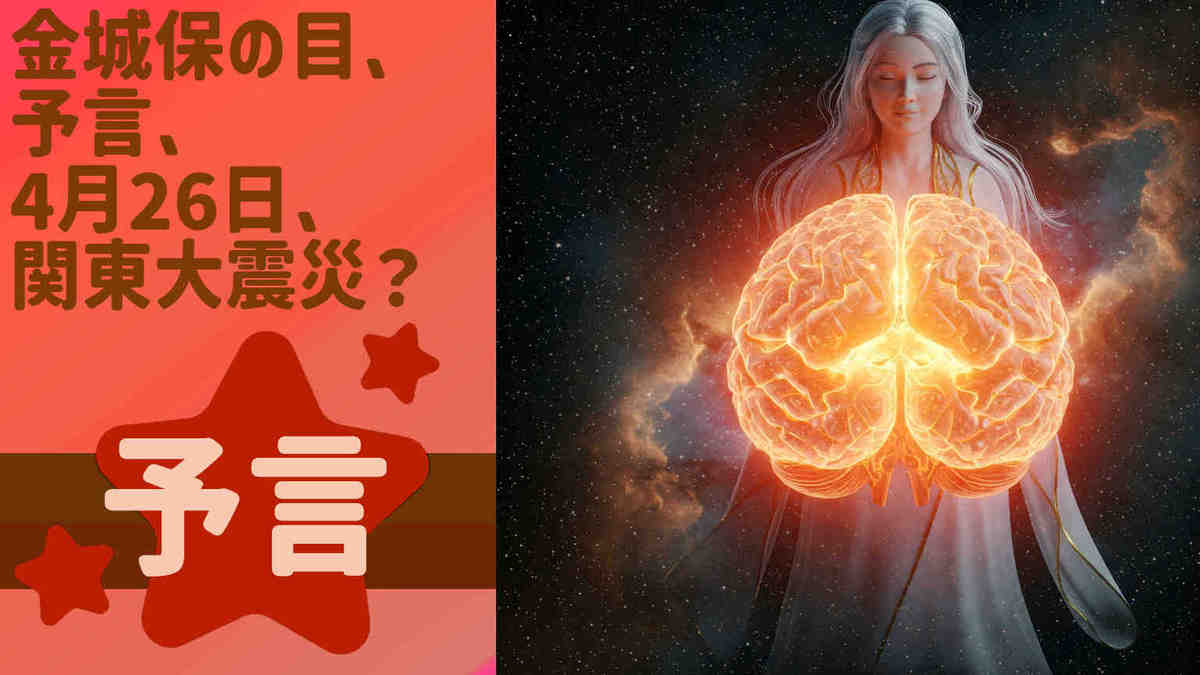 2,金城保の目、予言、4月26日、関東大震災?:金城保さんの目、霊感と左脳と右脳