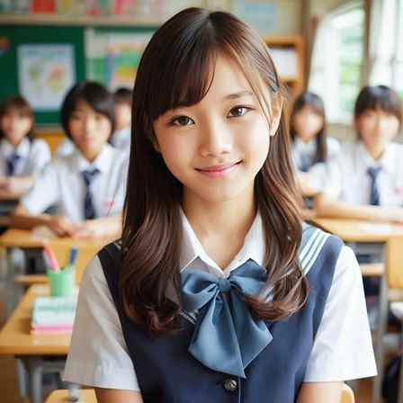 無料AI画像 女子中学生 美人 美女 人物 (30枚）フリー写真 フリー素材027