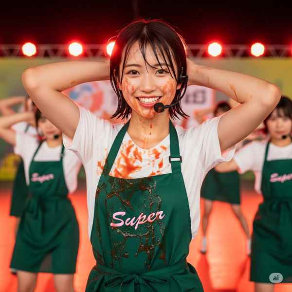 無料プロンプト/AI画像生成/アイドル アイドルグループ （スーパー：トマトケチャップ編）/AI画像010