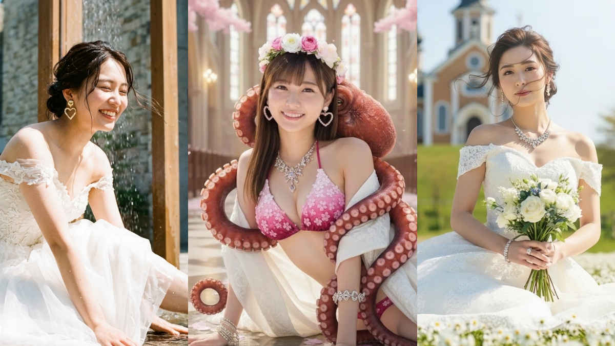AI美女 ウェディングドレス＜熟女＞02