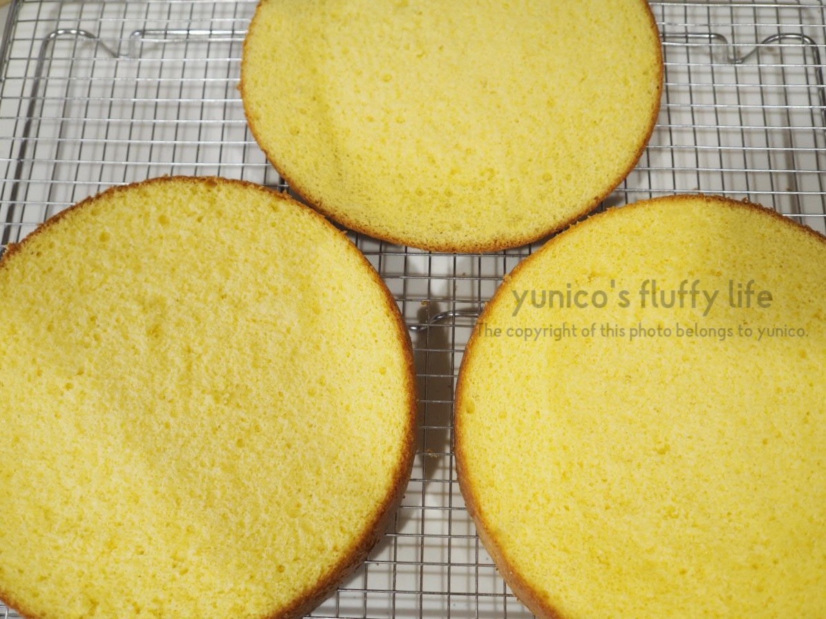 共立て法のスポンジケーキ(ジェノワーズ) 4,5,6,7号 レシピ