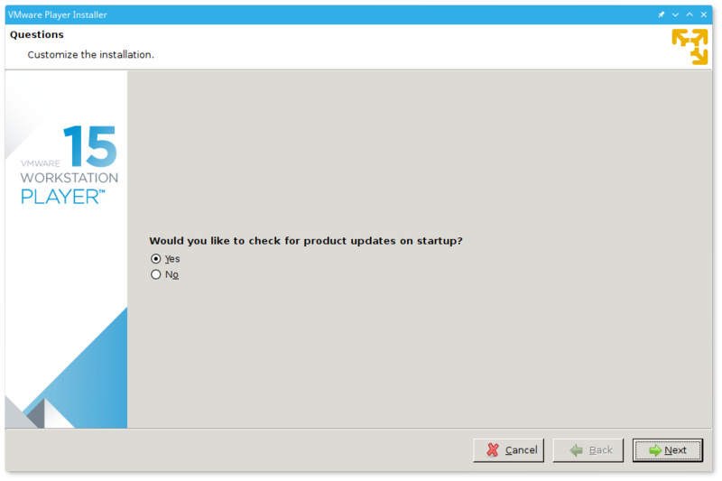 VMwarePlayerのインストーラ