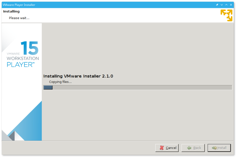 VMwarePlayerのインストーラ