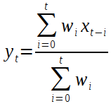 ewm(adjust=True)の計算式