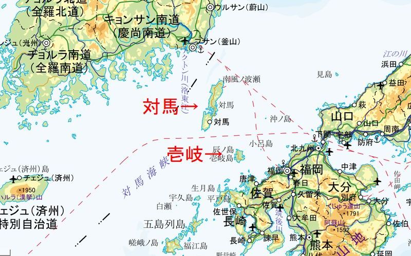 壱岐対馬地図 – 壱岐対馬 ジェットフォイル – VLQJPC
