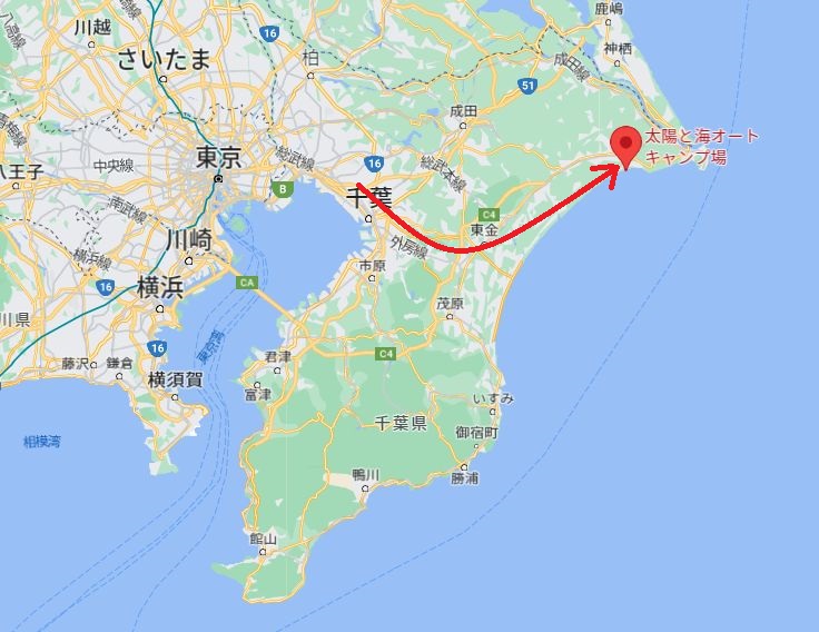 九十九里　太陽と海オートキャンプ場　地図