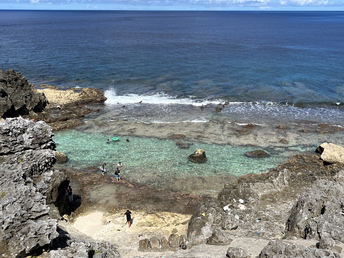 北大東島 沖縄海で泳いだ