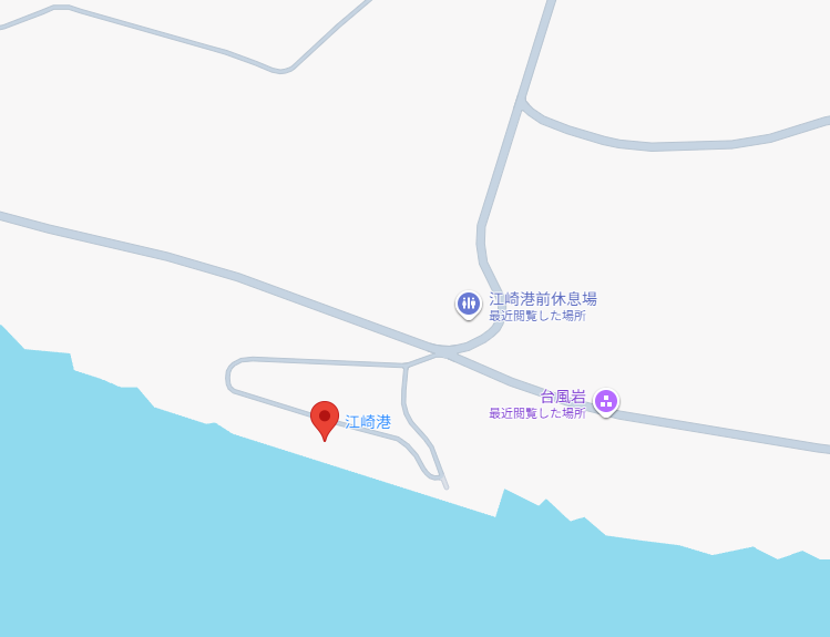 北大東島　台風岩→江崎港MAP