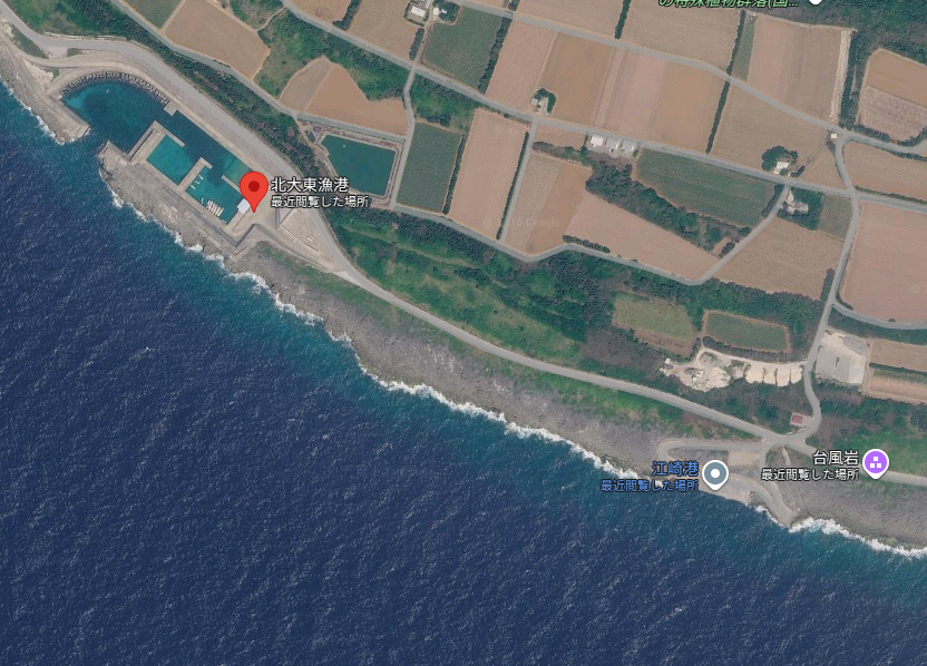 北大東島　北大東漁港　衛星写真