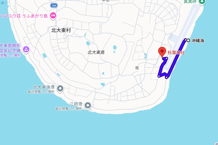 北大東島　秋葉神社　地図