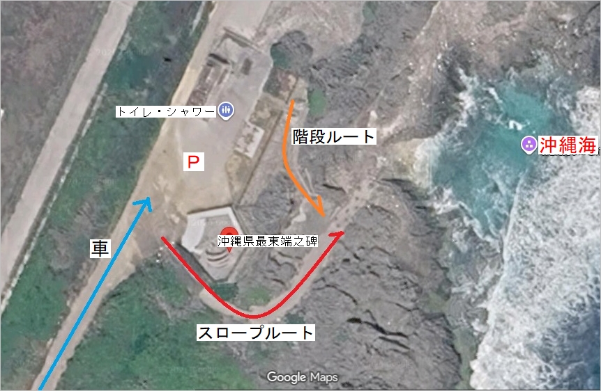 北大東島 沖縄海 駐車場図