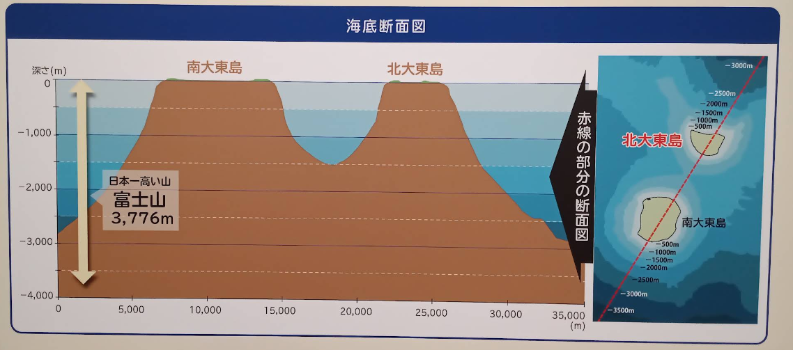南北大東島 海底断面図