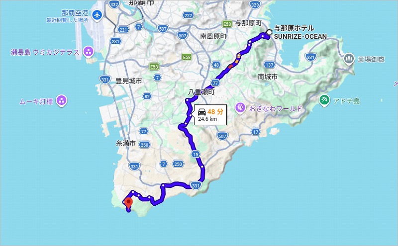 喜屋武岬 与那原 MAP
