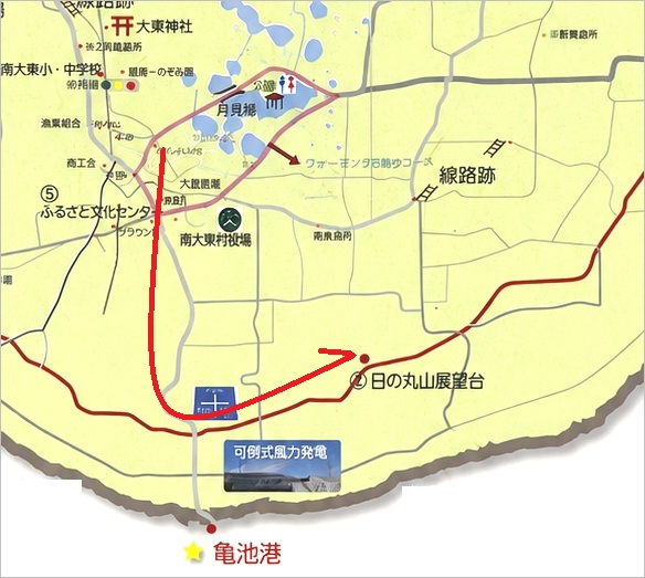 南大東島　日の丸山展望台　MAP