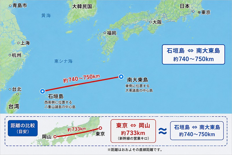 大東島　石垣島　MAP