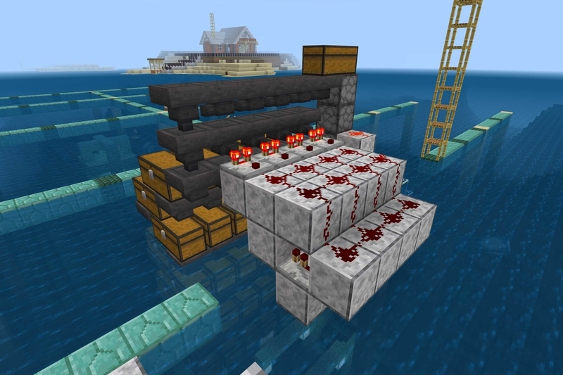 能高村 23 建築資材の調達 17 プリズマリンの欠片４ 仕分け機 双子の島バナナ マイクラ日記