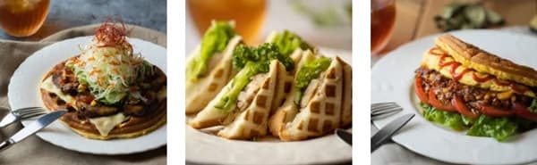 ワッフルを使った料理3種