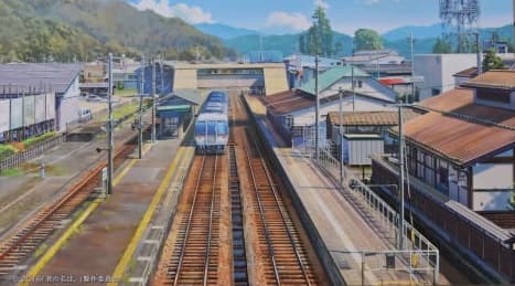 線路と電車の絵