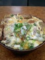 [かじ][外飯]かつ丼てんこ盛卵2個。