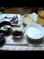 [moyu]昨日の夕飯で写ツテスト。ゆでだこ・はもの子のたまごとじ・ひや や