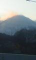 足柄超えた。富士山が雲で化粧をしている。 